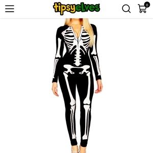 Skeleton Bodysuit Halloween Costumes - Tipsy Elves. 
Size XS